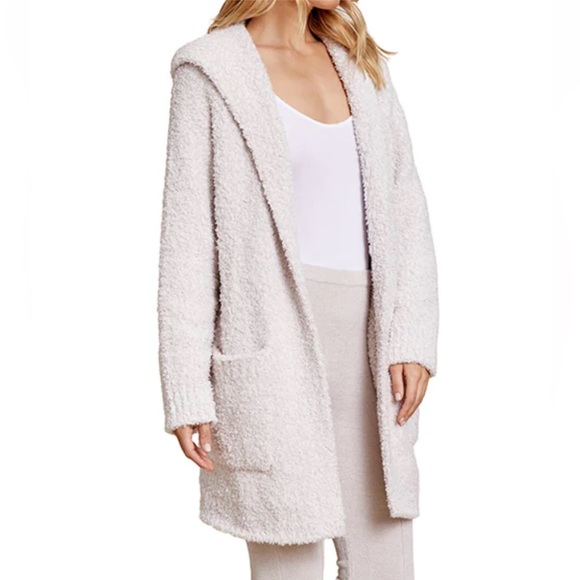 NWT Barefoot Dreams S/M Boucle Hooded Cardi in Almond - Picture 4 of 8